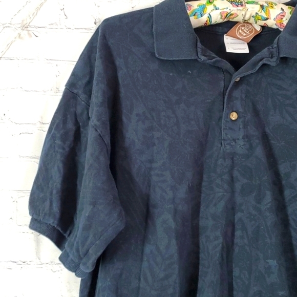 Panama Jack Sea Surf Tropical Beach Print Black Short Sleeve Polo Men's Size L - Picture 9 of 17